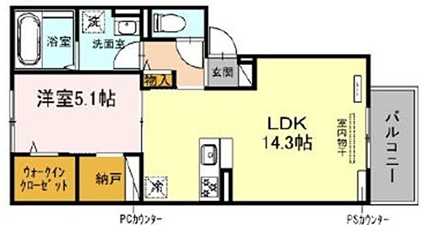 リオオエステプラス 202｜京都府京都市伏見区桃山町因幡(賃貸アパート1LDK・2階・49.21㎡)の写真 その2