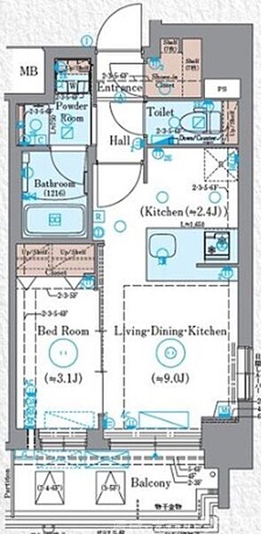 エステムコート京都梅小路公園 203｜京都府京都市下京区西七条南東野町(賃貸マンション1LDK・2階・31.26㎡)の写真 その2