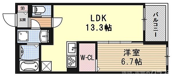 仮）新丸太町ハイツ 202｜京都府京都市左京区新丸太町(賃貸アパート1LDK・2階・47.42㎡)の写真 その2