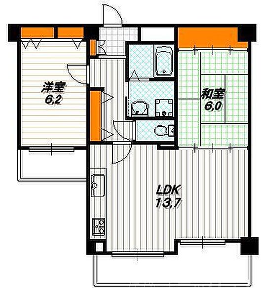 メゾンサンマルタン 403｜京都府京都市北区上賀茂松本町(賃貸マンション2LDK・4階・60.18㎡)の写真 その2