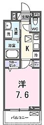 コンチェストIII祥豊 1階1Kの間取り