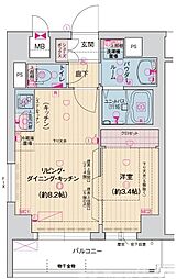 ソルテラス嵯峨嵐山 3階1LDKの間取り
