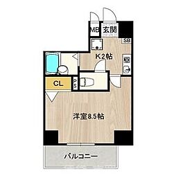 サムティ上堀川 4階1Kの間取り