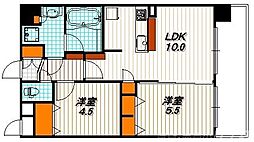 プレサンス京大前 1階2LDKの間取り