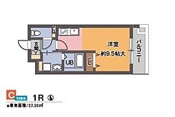 コテージタケダ 2階1Kの間取り