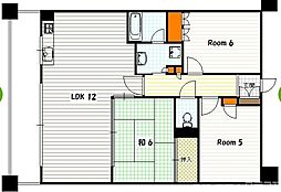 ネバーランド西京極 6階3LDKの間取り