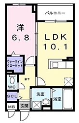 アーバンコート堀川西 4階1LDKの間取り