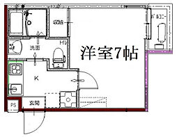 アークリード本町三十三間堂 1階1Kの間取り