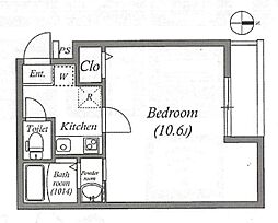 EN西ノ京二条 3階1Kの間取り