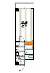 レ・タン・ドゥ・ラ・メールCKIV 9階1Kの間取り