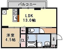 ジラソーレ 2階1LDKの間取り