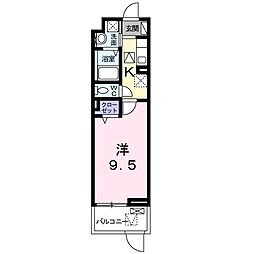 アビタシオン吉祥院 2階1Kの間取り