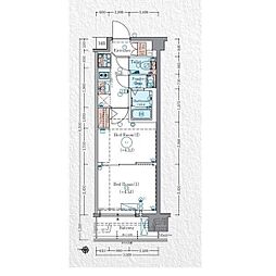 エステムコート京都祥邸（キザシテイ） 2階2Kの間取り