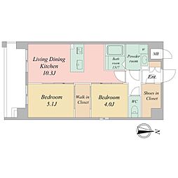 LiveCasa千本今出川 6階2LDKの間取り