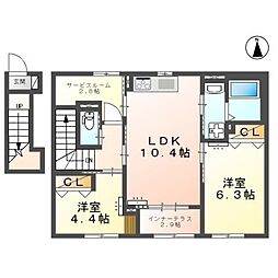 コラソン江戸町 203 2階2SLDKの間取り