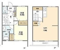 エル・セレーノ西大路 1階2LDKの間取り