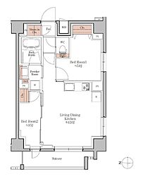 ジオエント四条大宮 2LDKの間取図画像