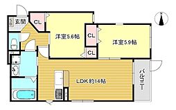 間取図画像 2LDK