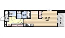 アスヴェル京都二条烏丸 1DKの間取図画像