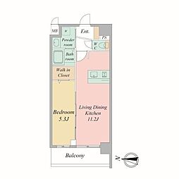 プレデコート西京極 1LDKの間取図画像