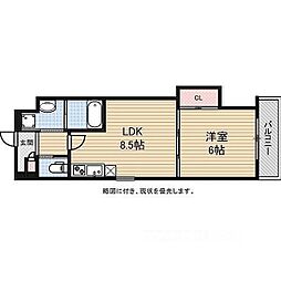アドバンス京都西院パルティーレ 1LDKの間取図画像