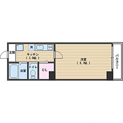 エスポワール聚楽 1Kの間取図画像