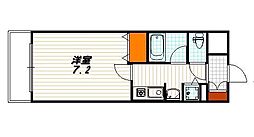 ベラジオ五条烏丸 1Kの間取図画像