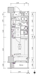 エストゥルース京都 1Kの間取図画像