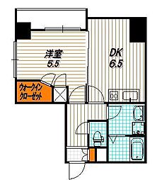 GLANZ七条通 1DKの間取図画像