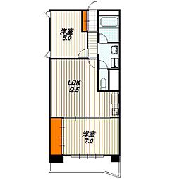 グリシーヌ京都西京極 2LDKの間取図画像
