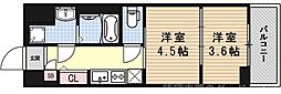 レシオス京都嵯峨野 2Kの間取図画像