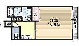宝源ビル 1Kの間取図画像