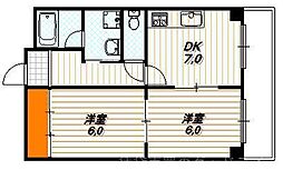 エステートホリカワ 2DKの間取図画像