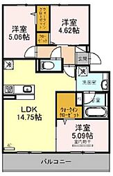 オリーブ嵯峨 3LDKの間取図画像