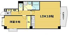 ランブラス御所東 1LDKの間取図画像