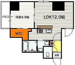 ファステート京都堀川スクエア 1LDKの間取図画像