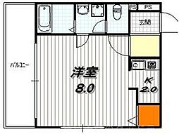パークサイド秀泉 1Kの間取図画像