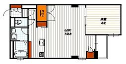 ヴィラスタジオーネ御所南 1LDKの間取図画像