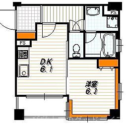クリスタルグランツ西大路三条 1DKの間取図画像