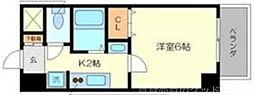 UnCastello西院 1Kの間取図画像