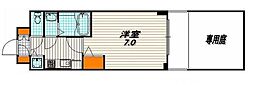 プレサンス京都五条天使突抜 1Kの間取図画像