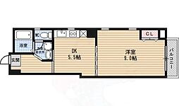 LE.SAPHIR西大路2 1DKの間取図画像
