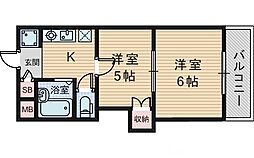 プリマベーラ西京極 2Kの間取図画像