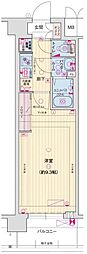 ソルテラス京都西院悠洛 1Kの間取図画像