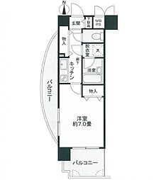 ライオンズマンション四条堀川 1Kの間取図画像