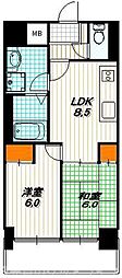 メロディーハイム松原 2LDKの間取図画像