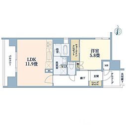 イーグルコート四条烏丸WEST 1LDKの間取図画像