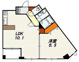 エクセルコート京都五条坂 1LDKの間取図画像