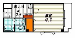 メディナ烏丸 1Kの間取図画像