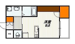 アクアプレイス京都西陣 1Kの間取図画像